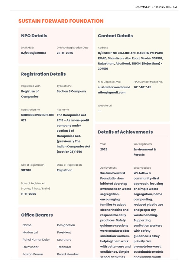 DARPAN ID -RJ/2025/0891861